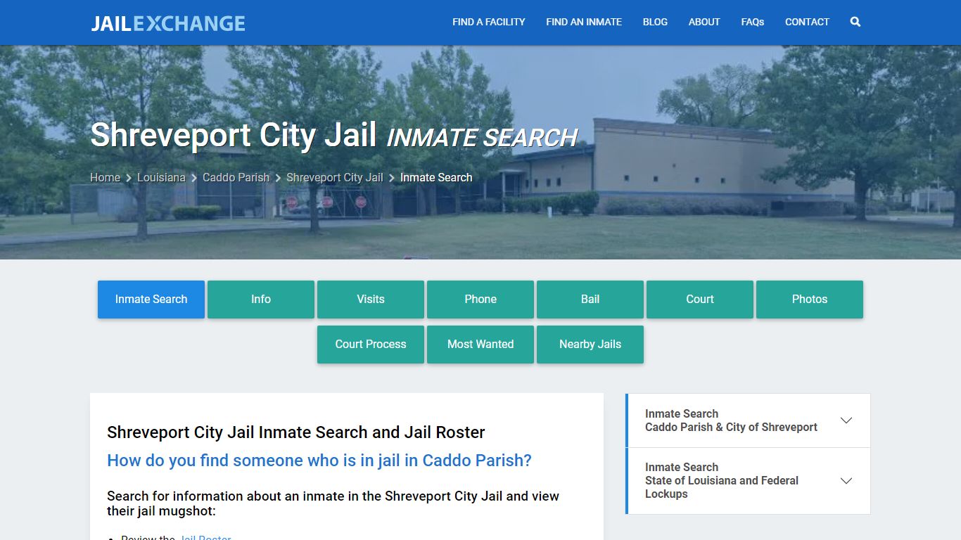 Shreveport City Jail Inmate Search - Jail Exchange